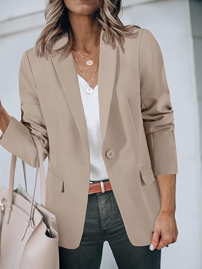 Womens Open Front Long Sleeve Blazer N3655