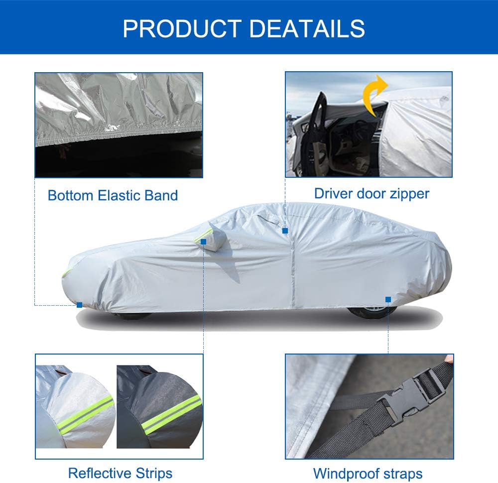 6 Layers Waterproof Car Cover 185 X 70 X 59 inches E772