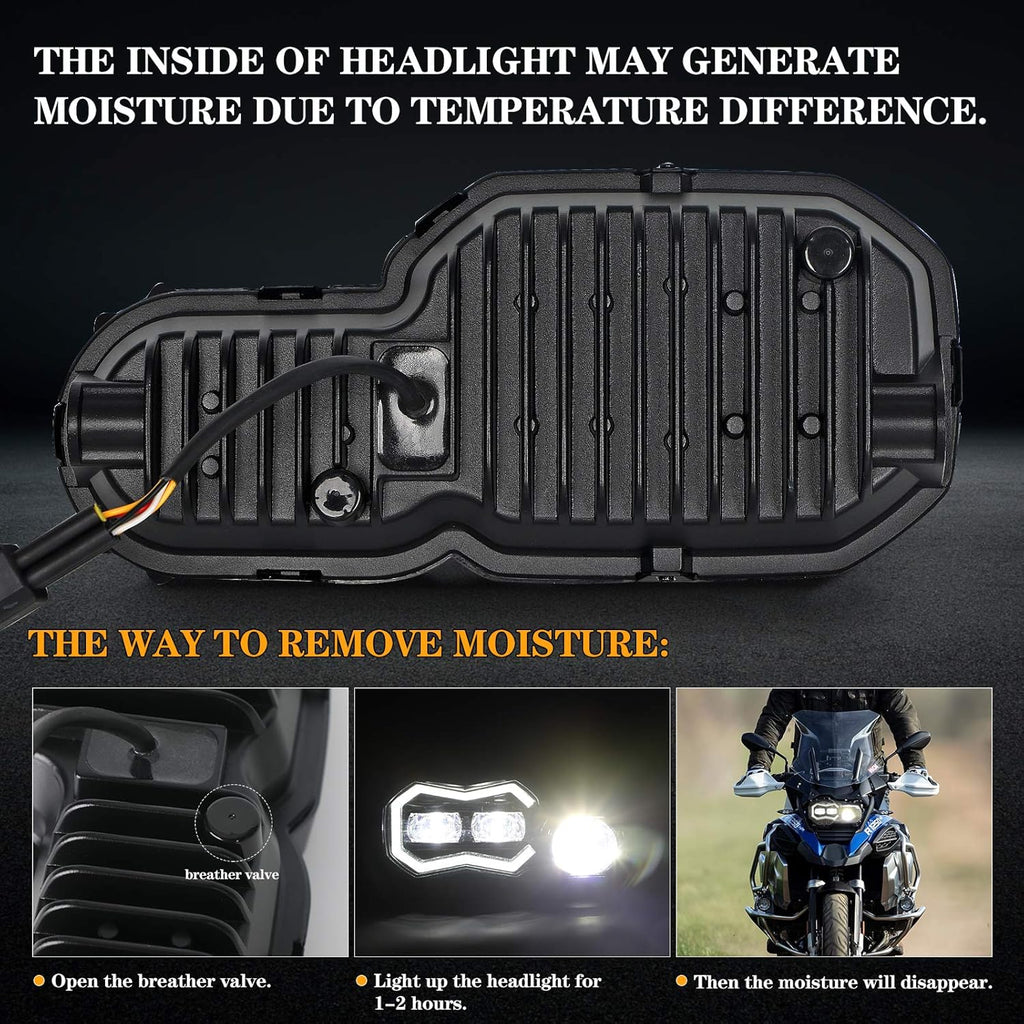 LED Headlight Assembly with Angel Eyes DRL High/Low Beam V23324