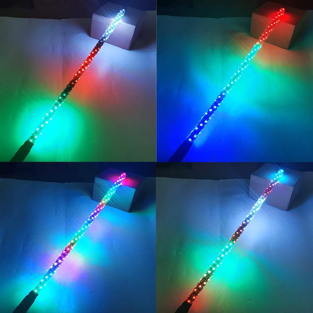 2PCS 3FT RGB LED Whips Light for Off-Road Vehicle ATV UTV Jeep Trucks I457288