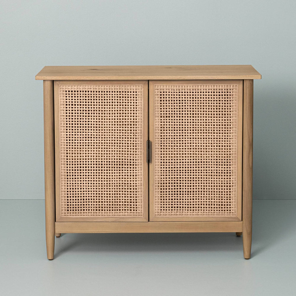 Natural Wood & Cane Cabinet B36631