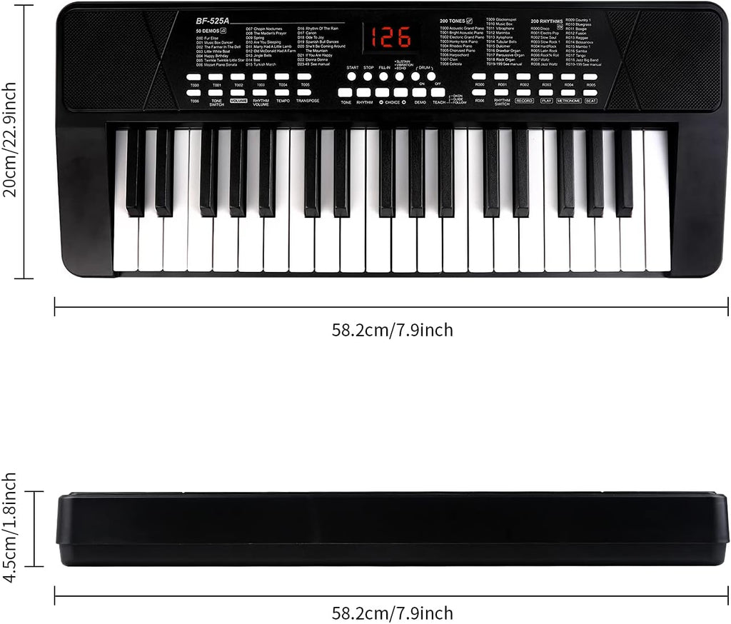 Black Pack of 2 Portable Electronic Piano Keyboard J1554