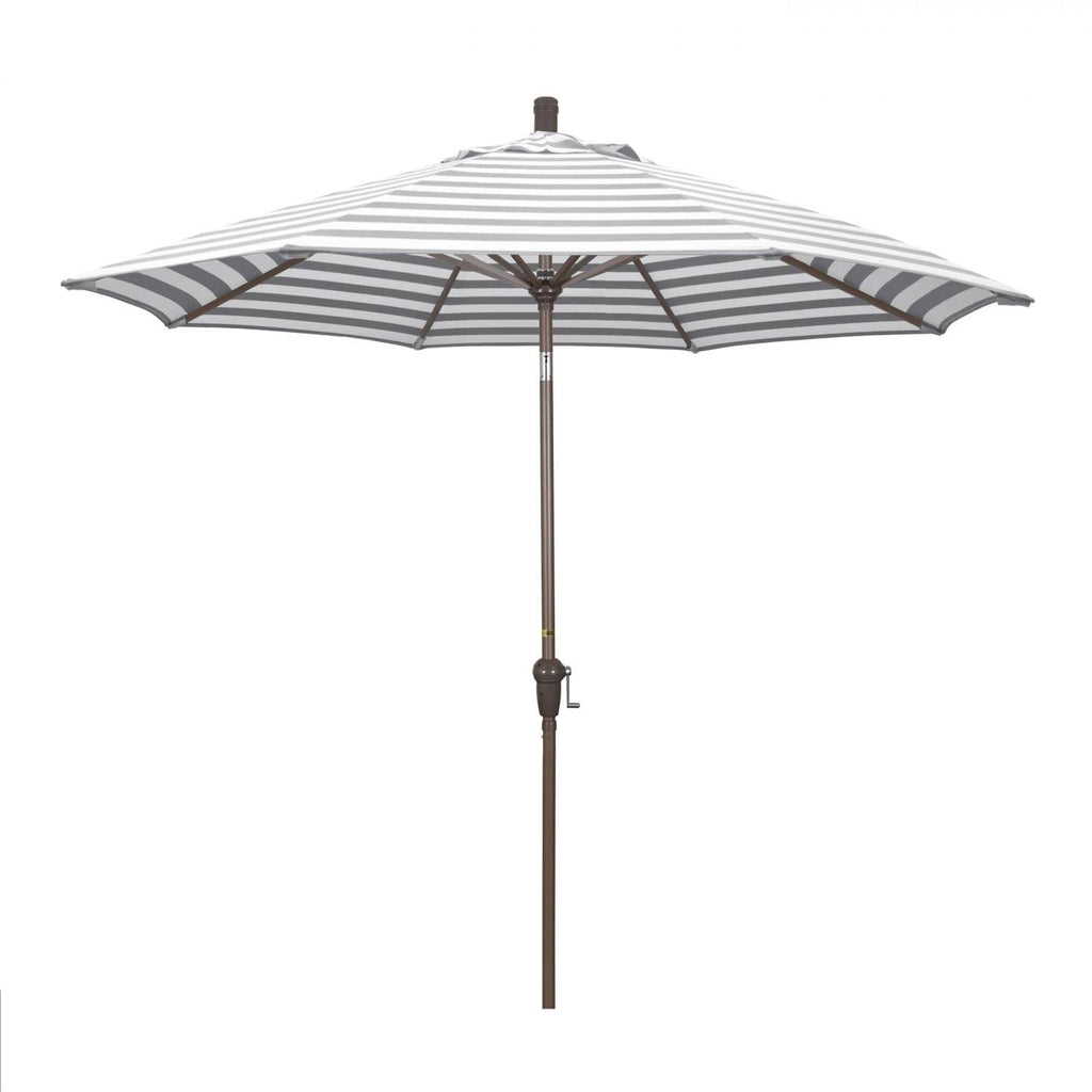 White 9 ft. Olefin Market Umbrella with Auto Tilt O17316