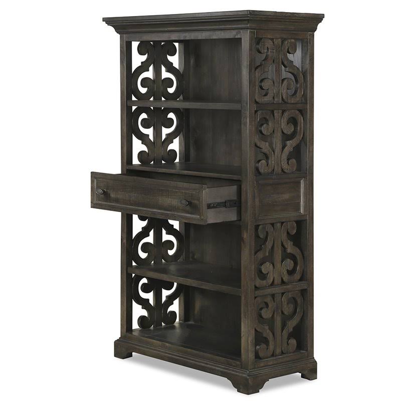 4 Shelf Bookcase in Weathered Peppercorn M8771