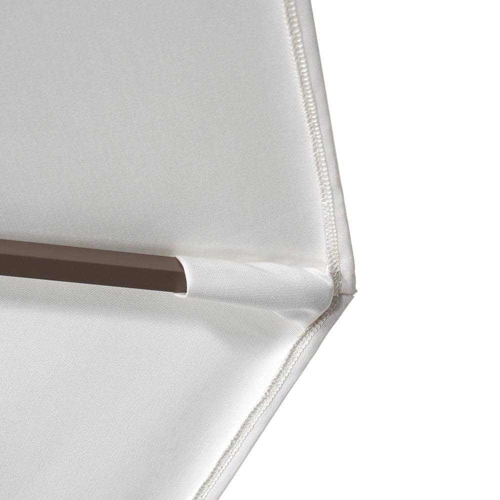 White 9 ft. Olefin Market Umbrella with Auto Tilt O17316