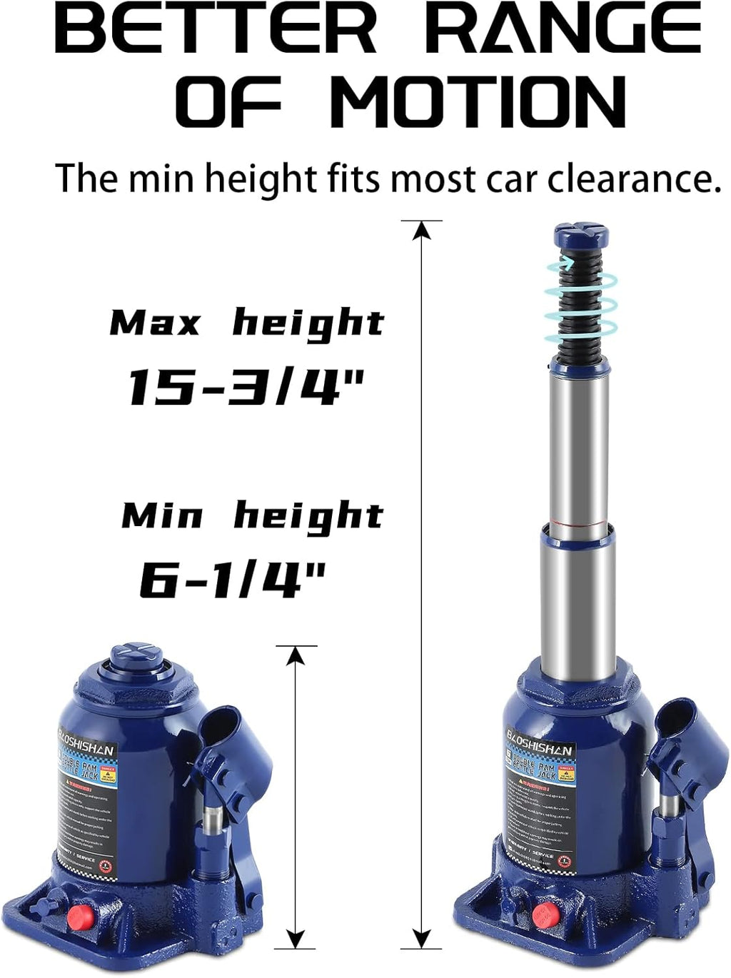 4 Ton Double Ram Hydraulic Bottle Jack with Carrying Case Pack of 2 P937705