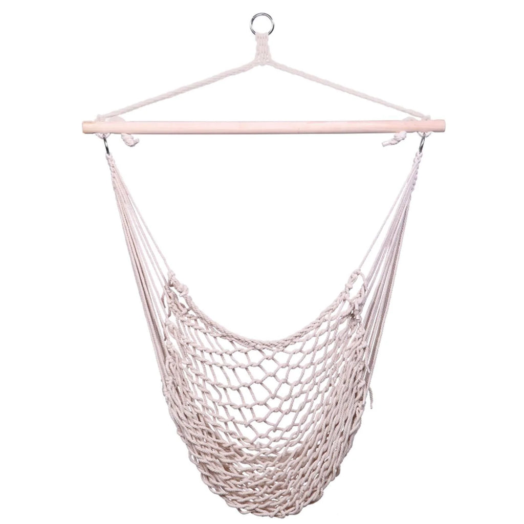 Cotton Rope Hammock Chair with Wood Stretcher D4684