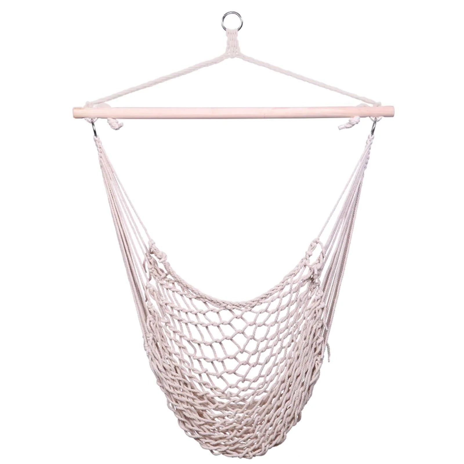 Cotton Rope Hammock Chair with Wood Stretcher D4684