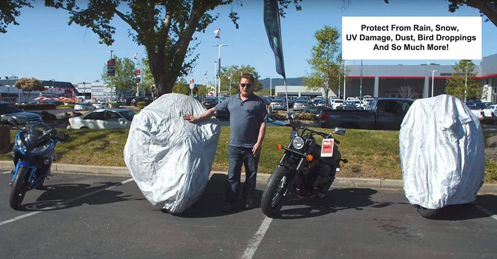 Motorcycle Cover with Securing Straps and Storage Bag I315929