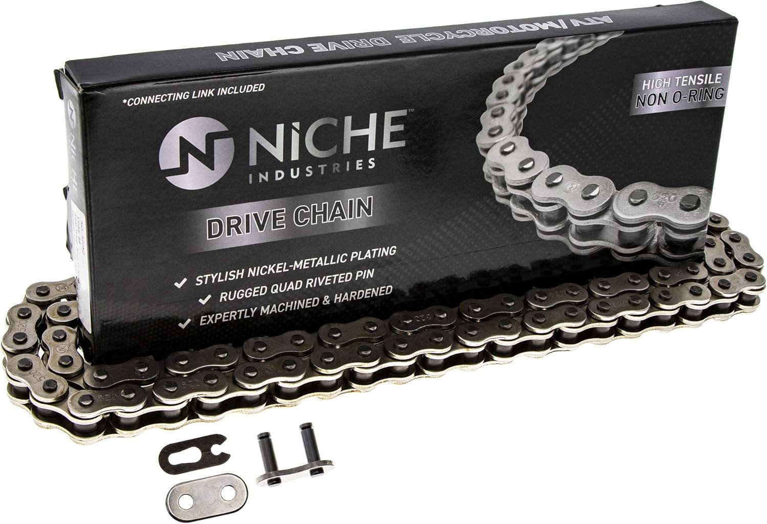 Drive Sprocket Chain Combo Front 16 Rear 48 Tooth 520NZ Standard 116 Links Pack of 2 D8155