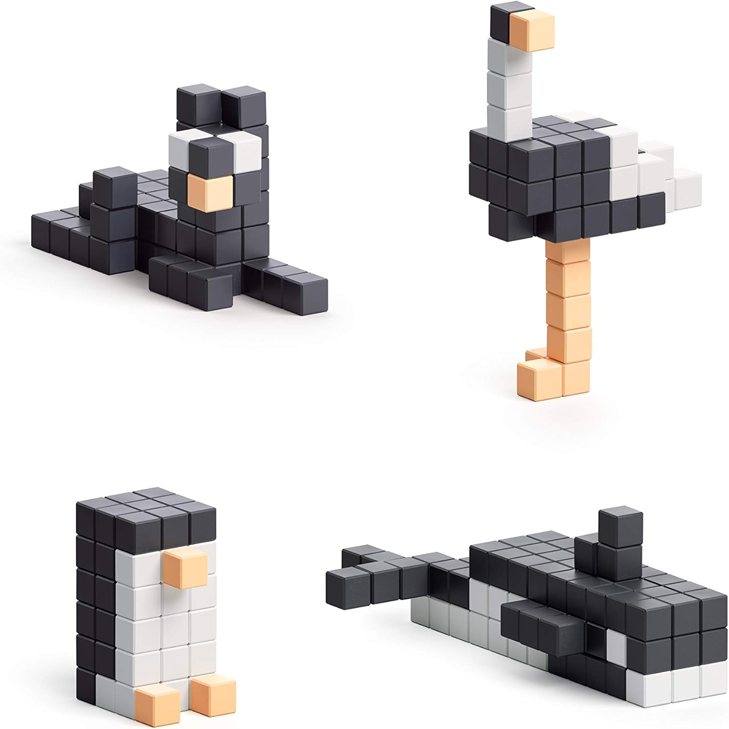Black & White Animals Magnetic Blocks Set 195pcs F844052