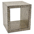 Brown Wood Side Table with Capiz P940994