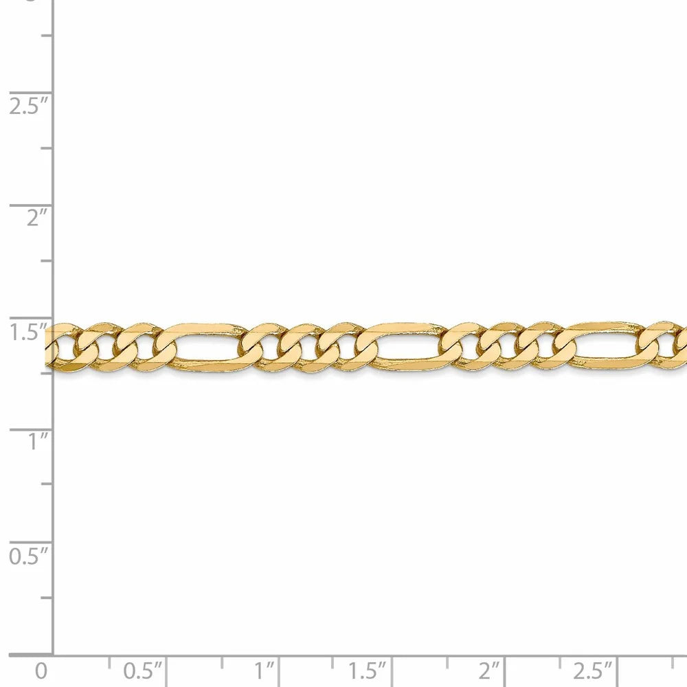 14kt Yellow Gold 24 inch Figaro Chain with Lobster Clasp L151