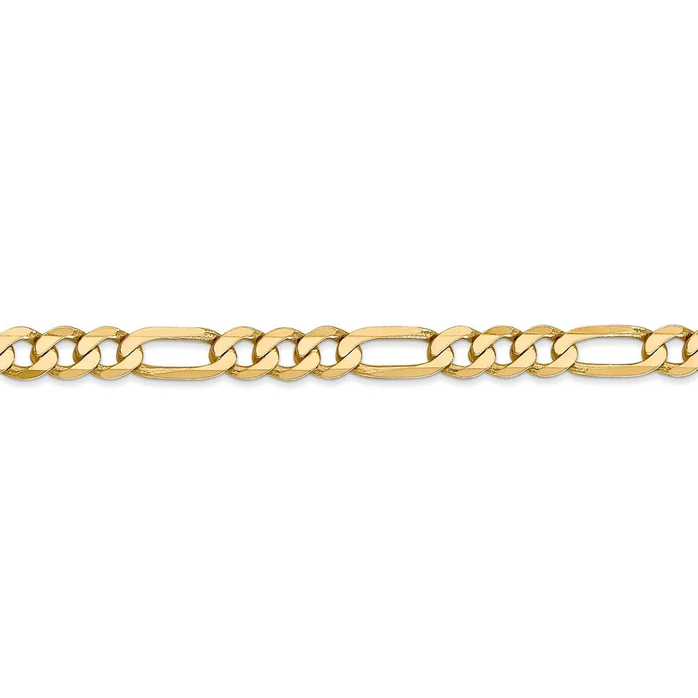 14kt Yellow Gold 24 inch Figaro Chain with Lobster Clasp L151