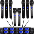 8 Channel UHF Wireless Microphone System Metal Karaoke Mic V916