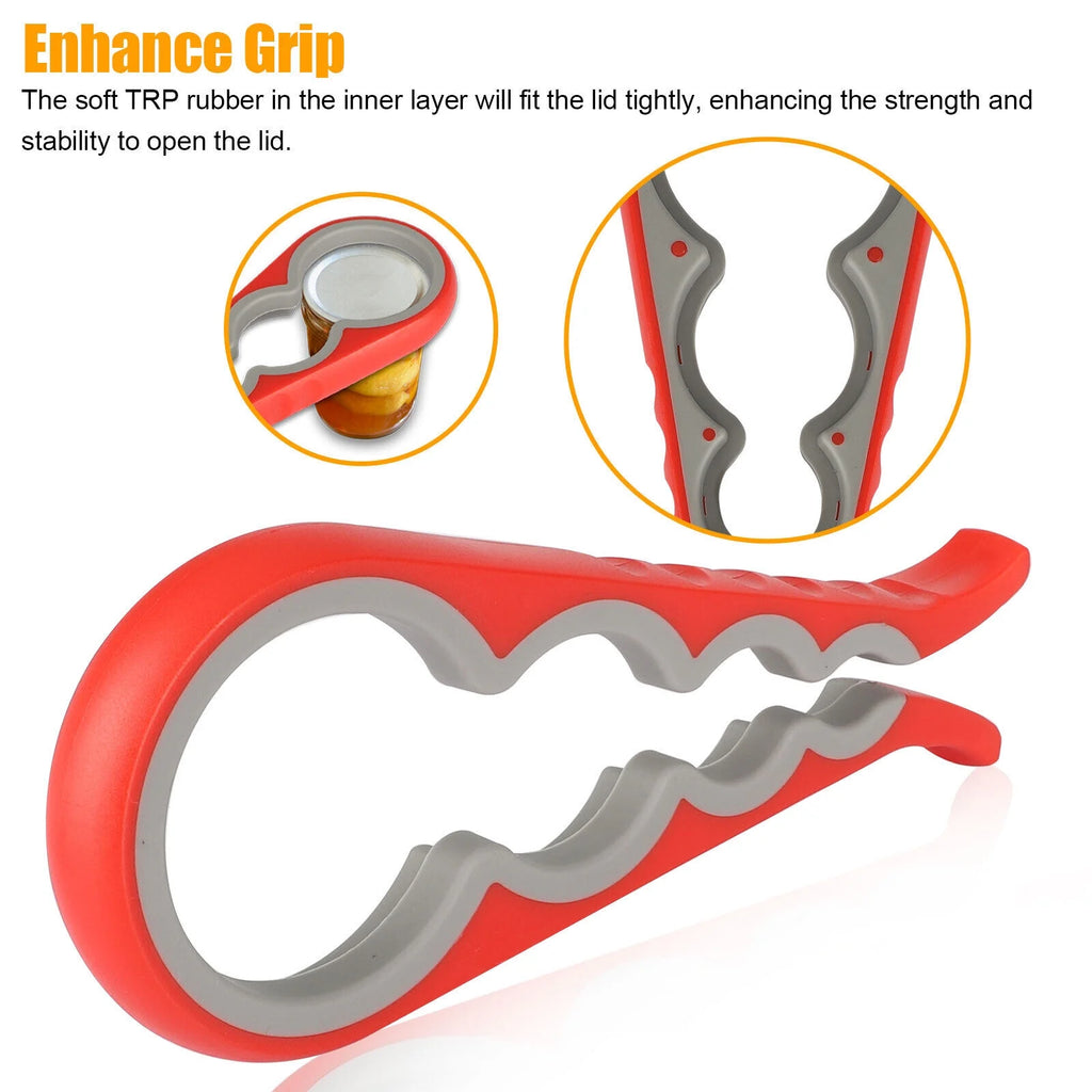 4 in 1 Bottle Jar Can Opener Twist Off Remover Tool Q715367