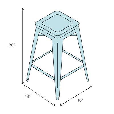 Black Oak Night Blackened Steel Stool U58236