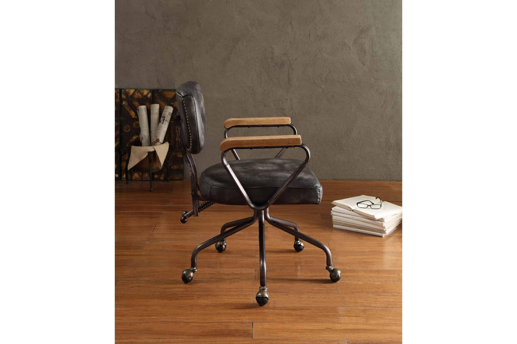 Vintage Black Leather Executive Office Chair F999345