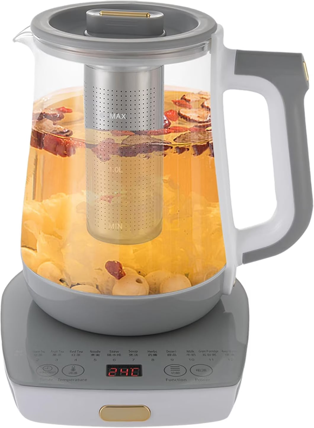 1.8L Electric Glass Tea Kettle with Temperature Control Y85409