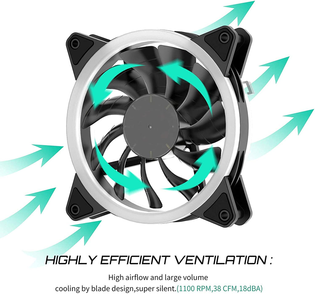 RGB 120mm Computer Case Fan 3-Pack with Controller N440