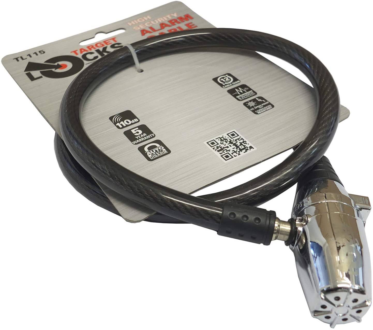 Alarmed Cable Coil Lock with 110dB Siren Alarm X982208