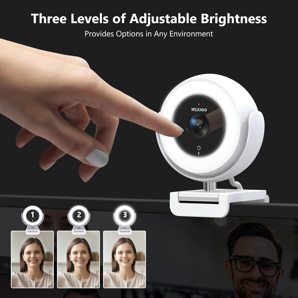 White 1080P Webcam with Remote Control E8798