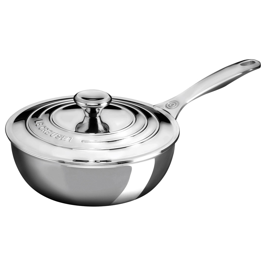 2 Quart Stainless Steel Saucier Pan with Lid T3431