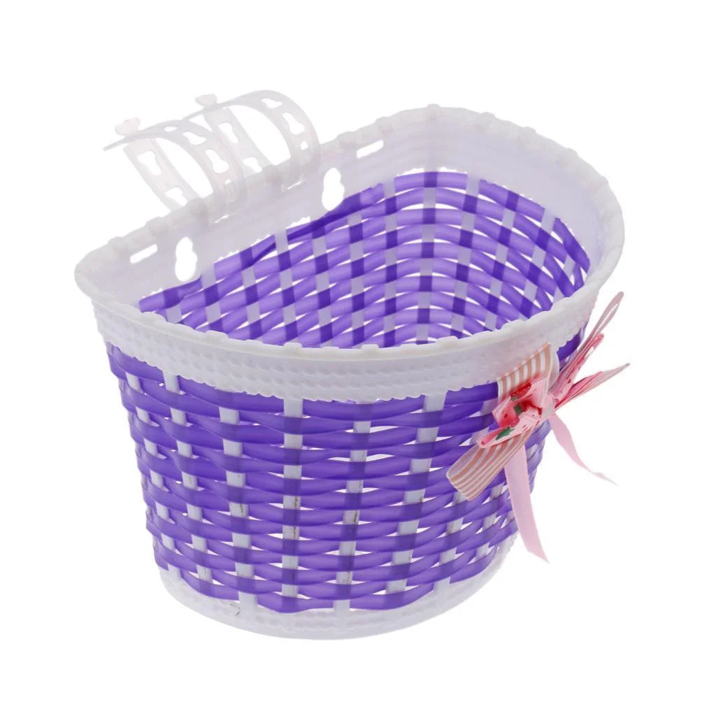 Bike Front Basket with Handlebar Grips Streamers Tassels Ribbons M270