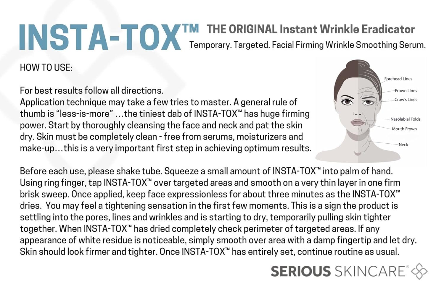 Instant Wrinkle Smoothing Serum, 2 Pack of Two .75 oz. Tubes X5931
