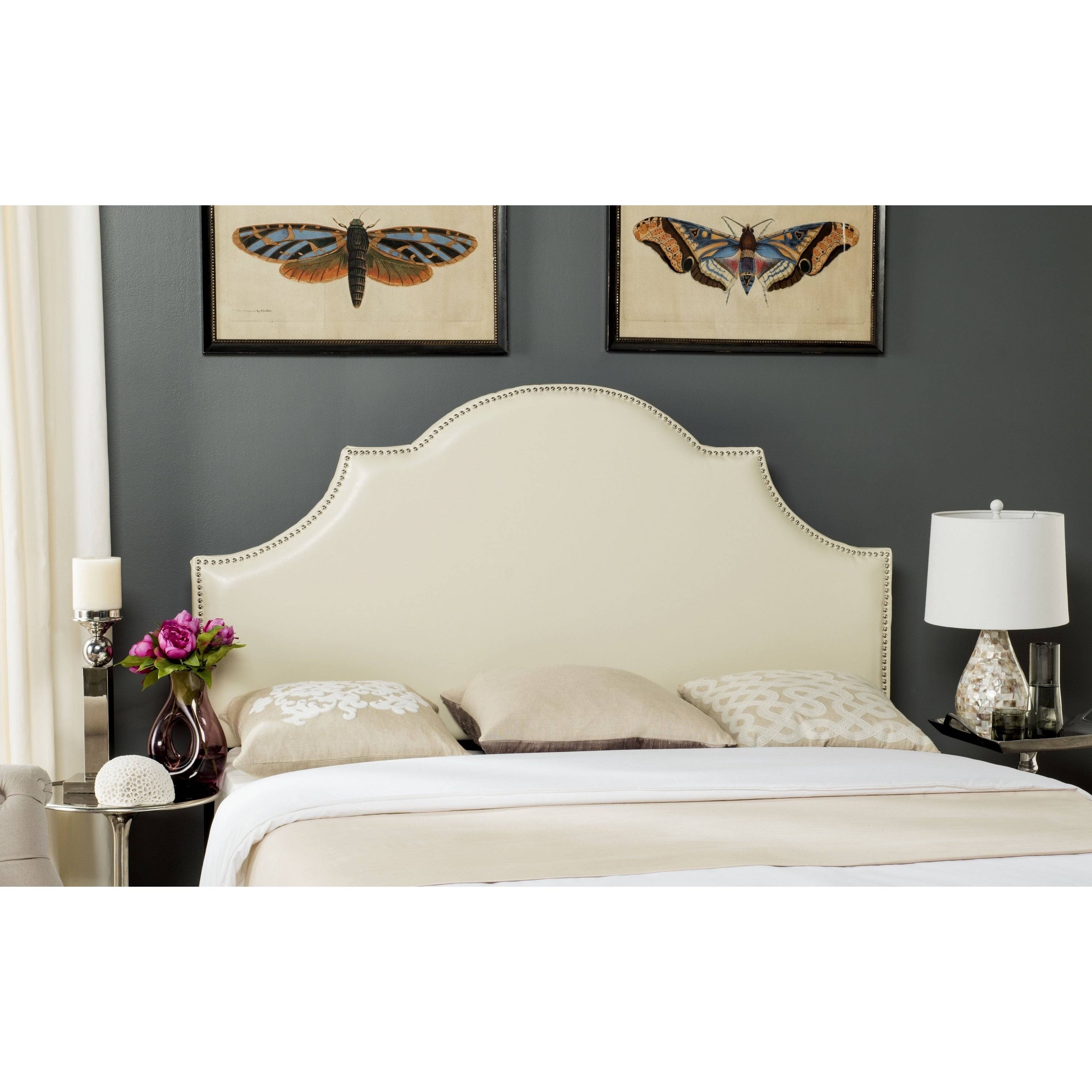 White Leather Full Headboard A1165