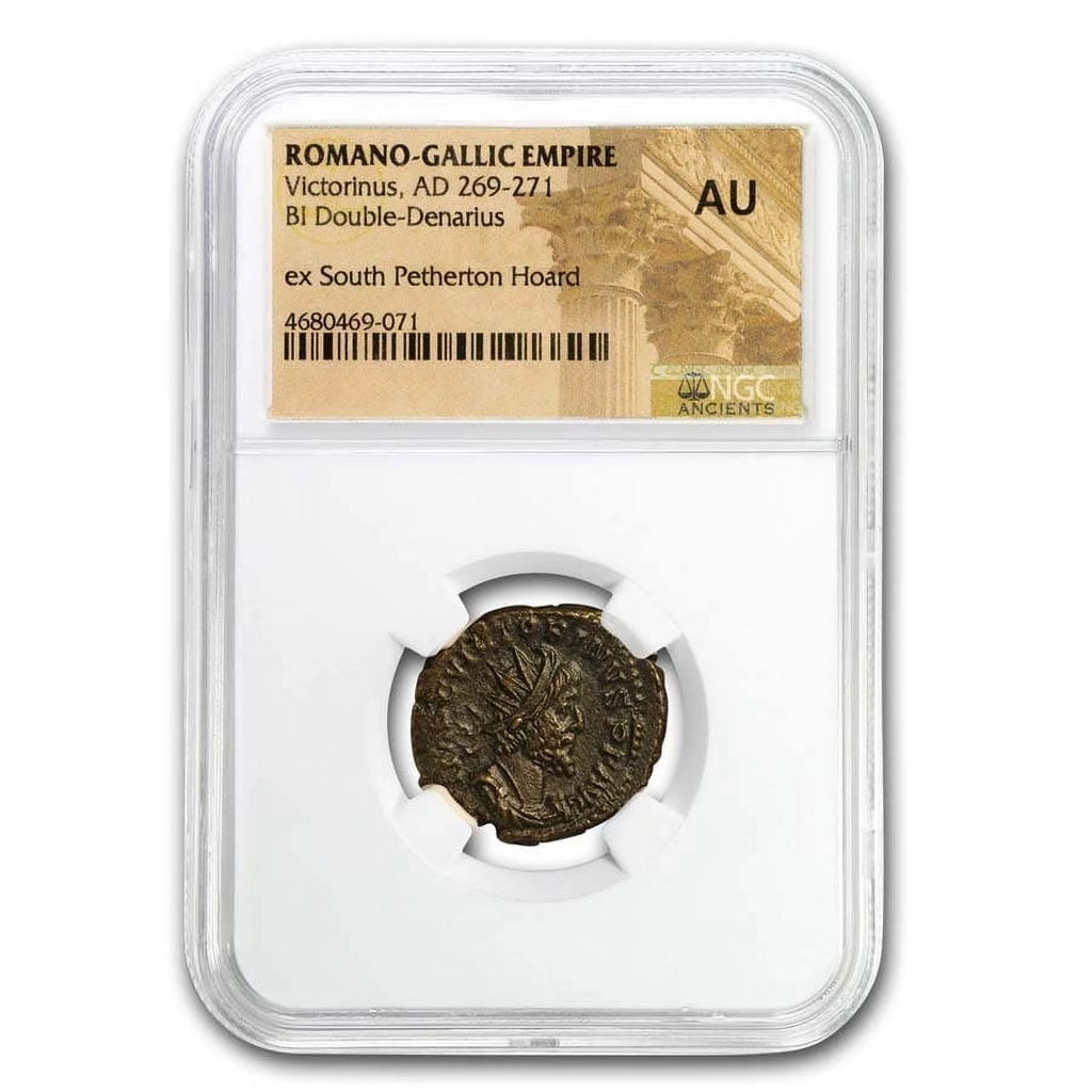 Roman BI Dbl Denarius Victorinus AU NGC G601