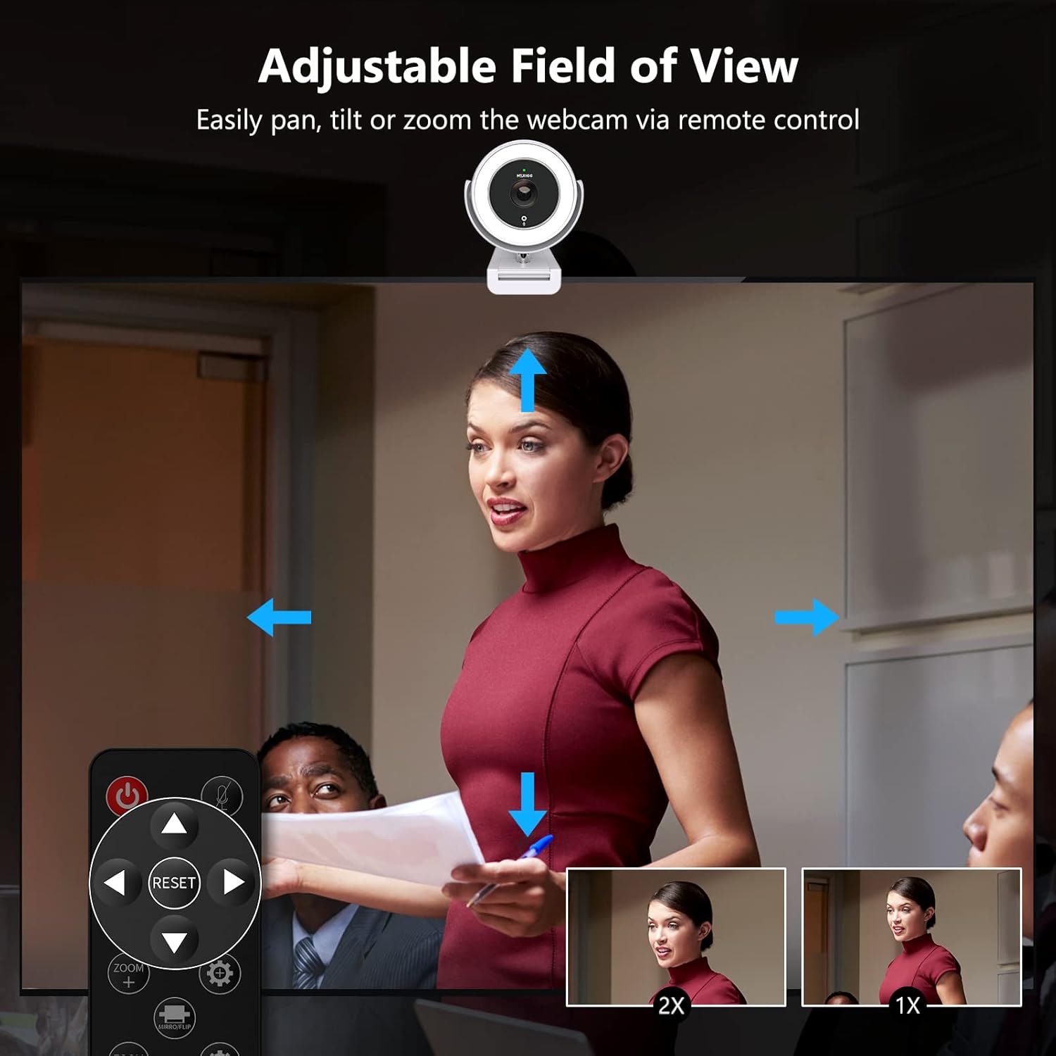 White 1080P Webcam with Remote Control E8798