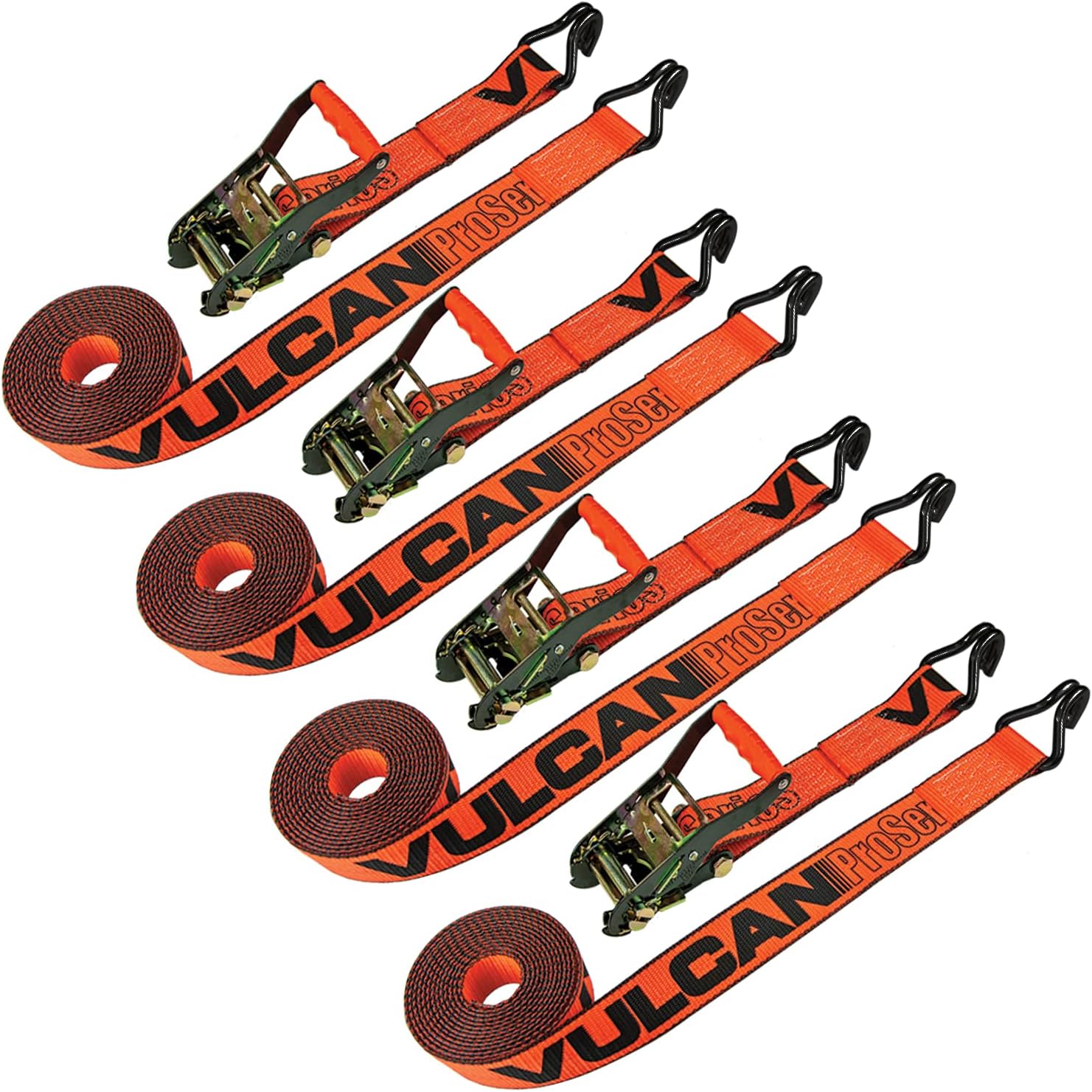 2 Inch x 15 Foot Ratchet Strap with Wire Hooks 4 Pack N4665