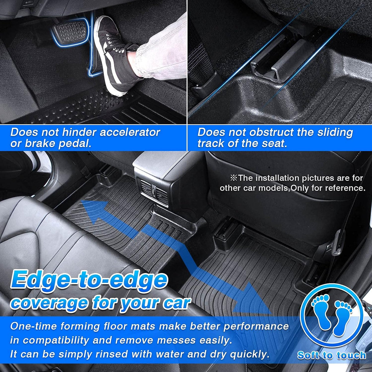 Custom Fit Floor Liners for Audi Q5 2009-2017 SQ5 2013-2017 All Weather TPE Floor Mats M69528
