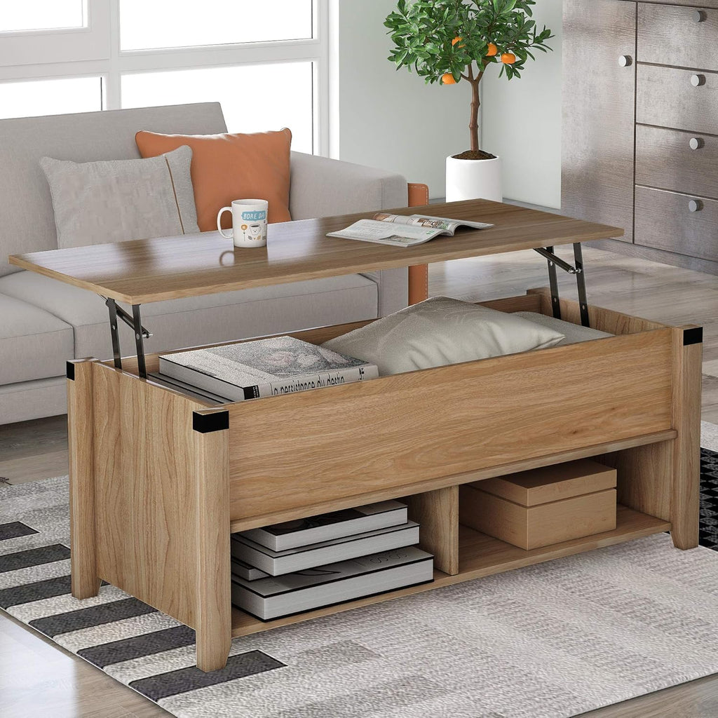 Wood Coffee Table with Drawer and Storage Shelf, Caster Wheels, Retro, Espresso G57574
