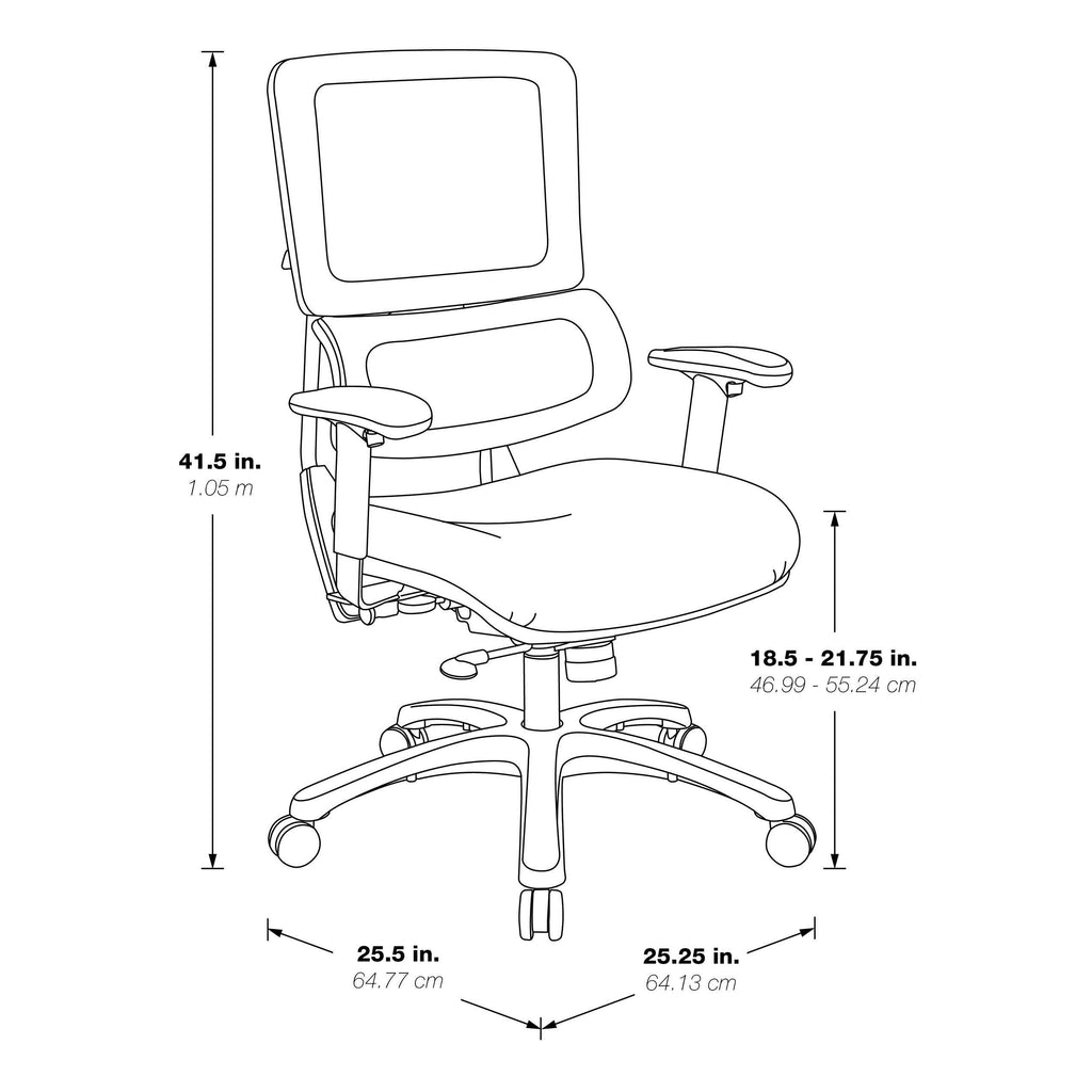 Olive Black Mesh Back Fabric Seat Chrome Base Chair O538061