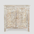 2 Door Accent Cabinet Distressed Beige S756