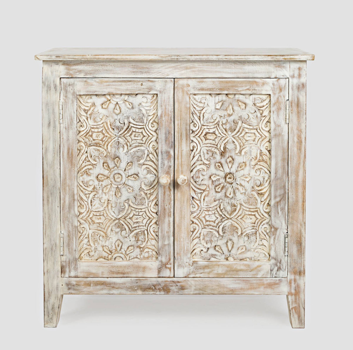 2 Door Accent Cabinet Distressed Beige S756