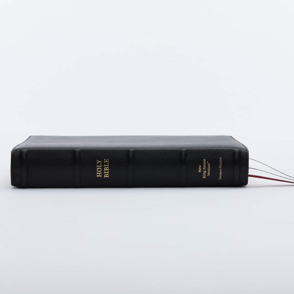 Black Premium Goatskin Leather Reference Bible J29089