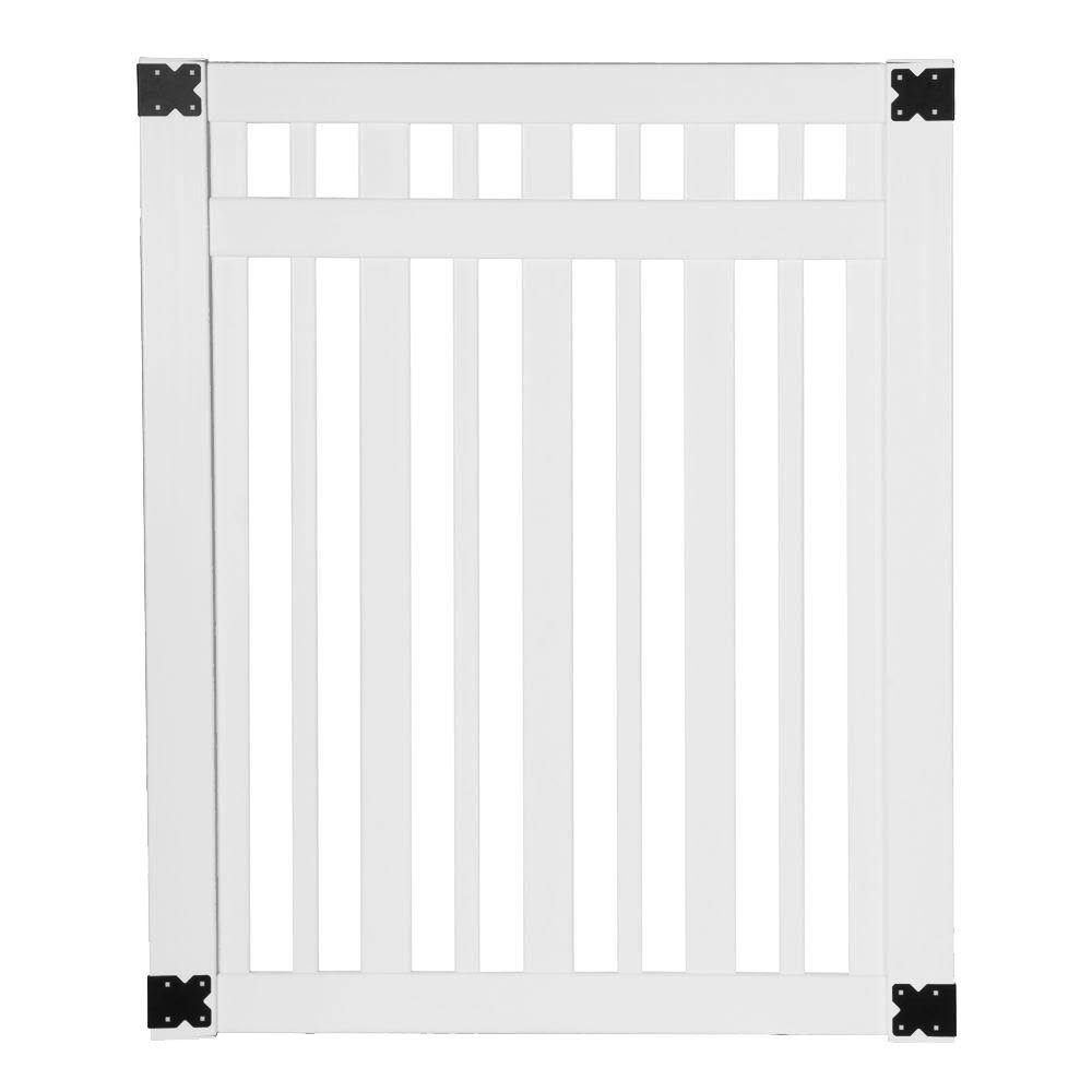 White Vinyl Spaced Picket Fence Gate G8230