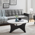 Round Coffee Table Faux White Marble O3042