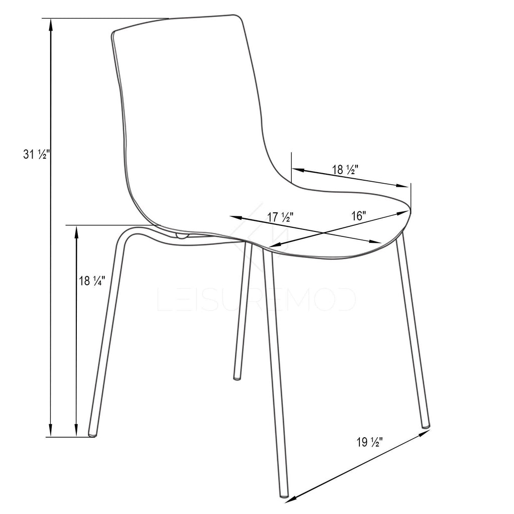 Modern Plastic Dining Chair, Set of 2 A41963