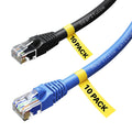 Cat6 Ethernet Cable, 10 Feet 20-Pack (10 Black, 10 White) Pure Copper Core H43991