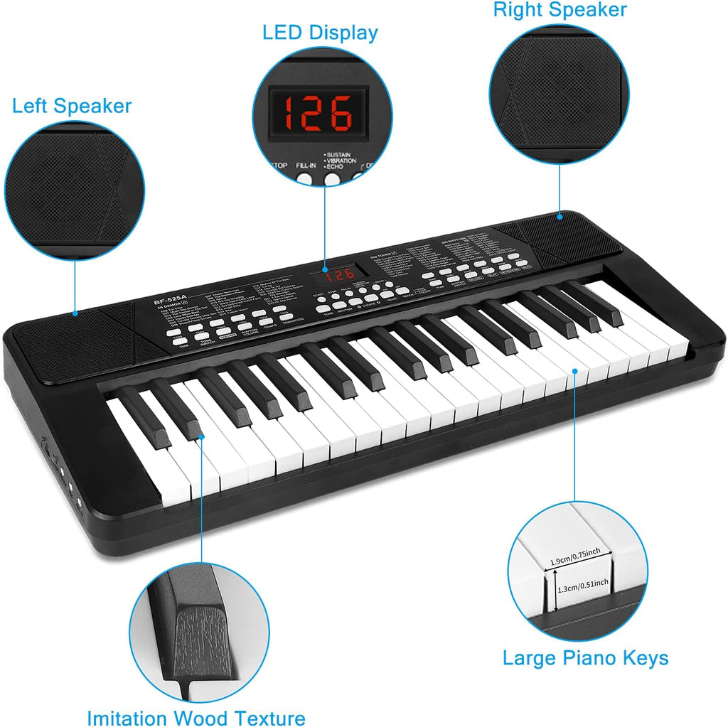 Black Pack of 2 Portable Electronic Piano Keyboard J1554