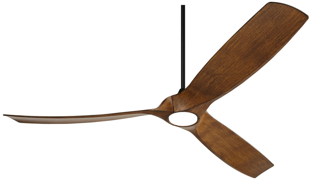 70" Black Koa Damp Rated Indoor Outdoor Ceiling Fan with Dimmable LED Light Remote E85618