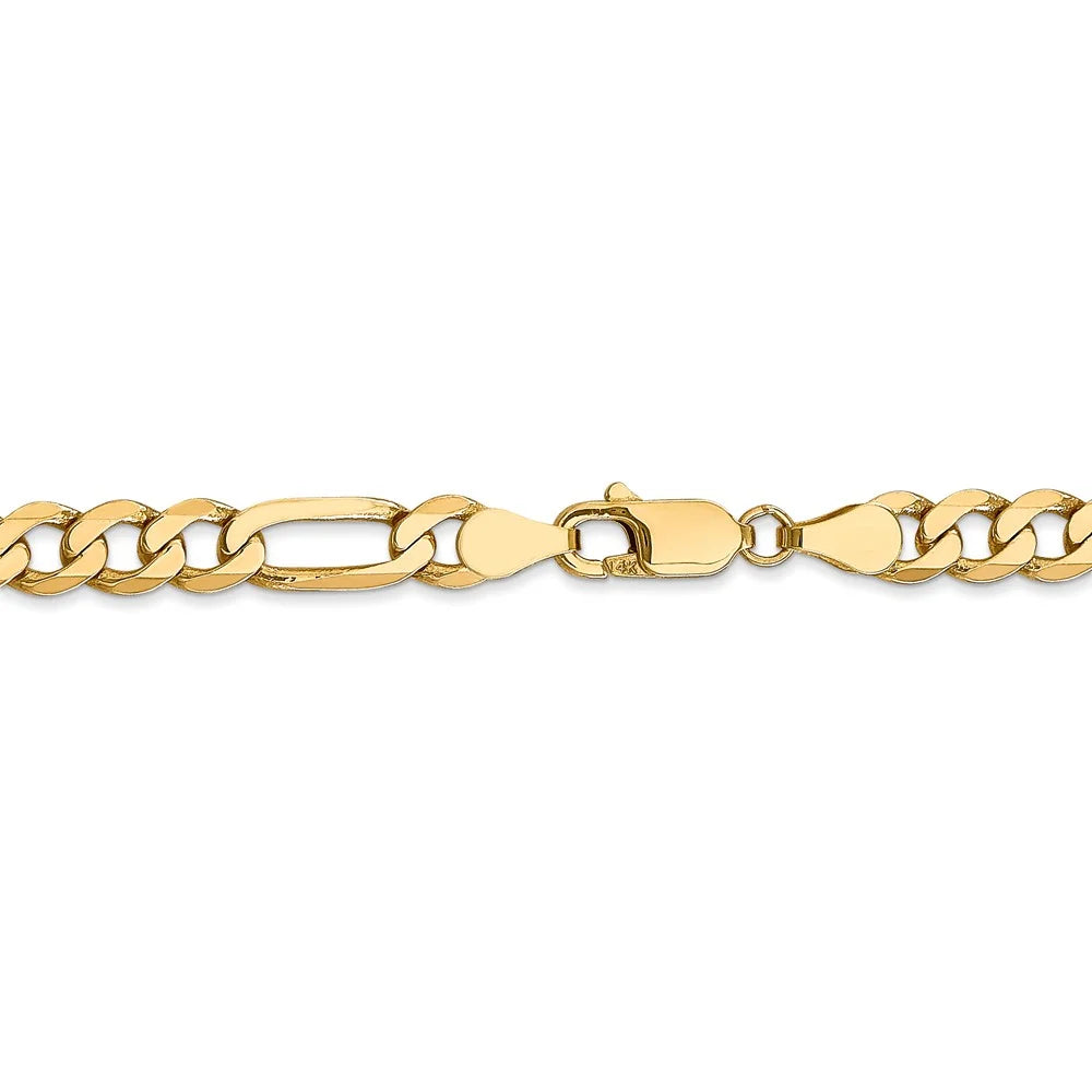 14kt Yellow Gold 24 inch Figaro Chain with Lobster Clasp L151