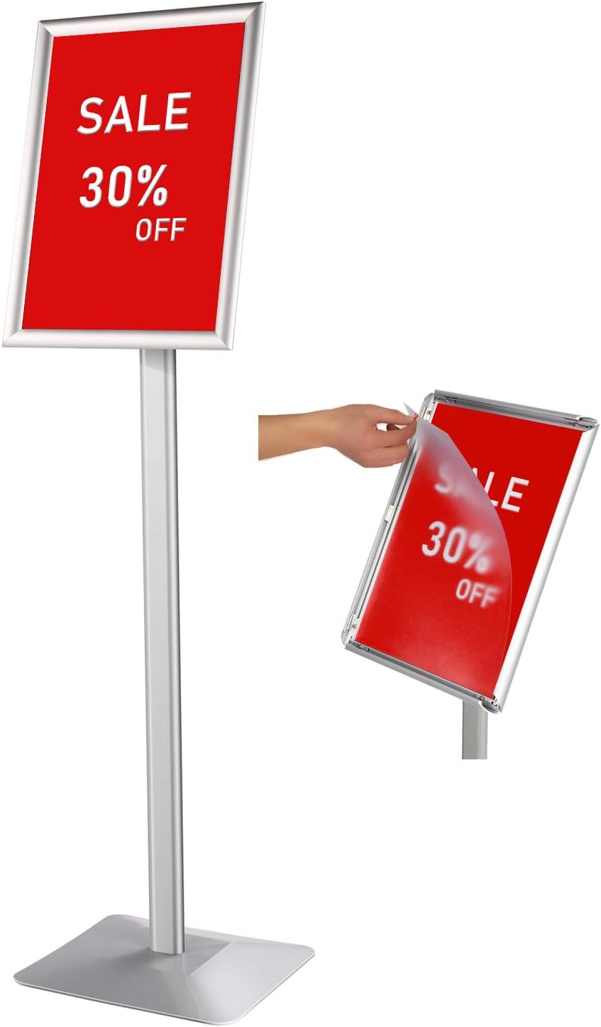 Black Pack of 2 Adjustable Aluminum Sign Stand X75474