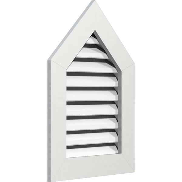 14 inchw x 36 inchh Peaked Top Gable Vent, 12/12 Pitch, PVC X752