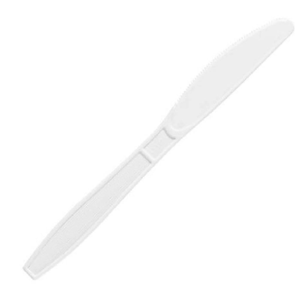 White Heavyweight Plastic Knife, 500 ct H311719