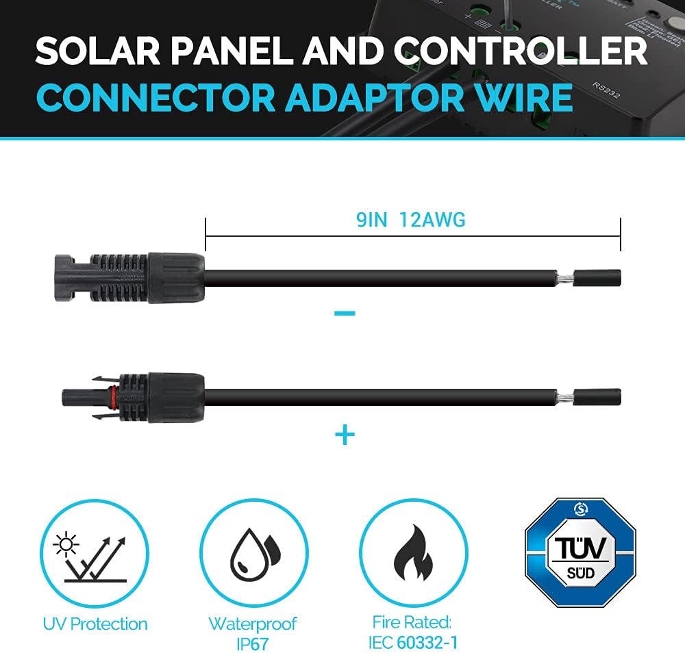 200W 12V Monocrystalline Solar Panel Bundle Kit with 30A Charge Controller I22896